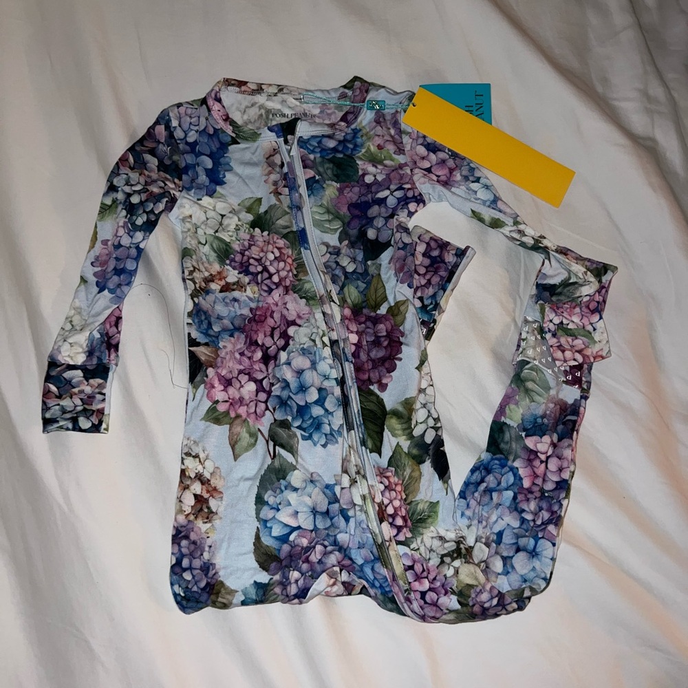 🆕 Posh Peanut Toddler Convertible Pajamas Kara Floral - Picture 2 of 7